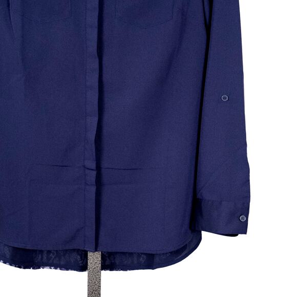 Isaac Mizrahi Live! Women's Blouse SZ 14 Fairycore Whimsigoth Romantic Lace Blue - Picture 3 of 7